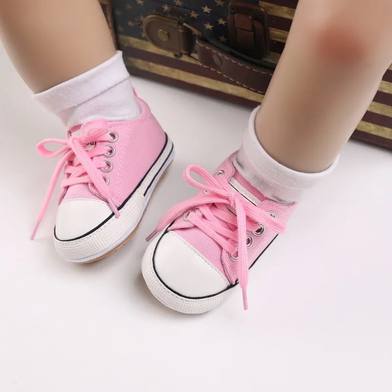 Non - slip Canvas Baby Sneakers (0 - 18M) - Baby Care Shop