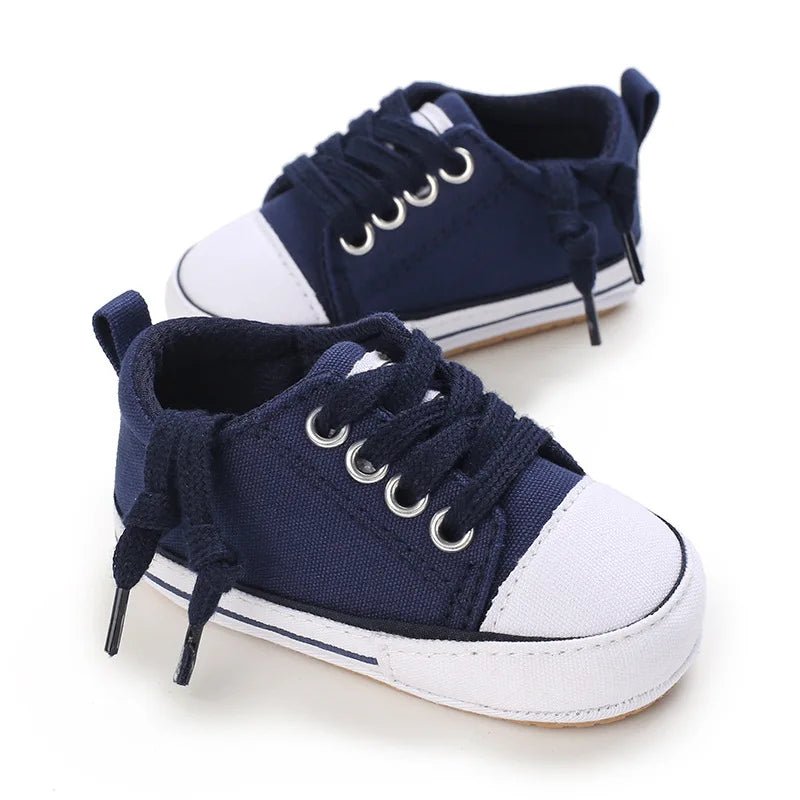 Non - slip Canvas Baby Sneakers (0 - 18M) - Baby Care Shop