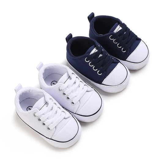 Non - slip Canvas Baby Sneakers (0 - 18M) - Baby Care Shop