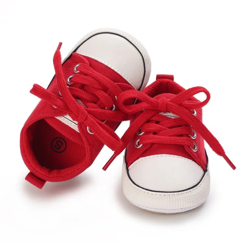 Non - slip Canvas Baby Sneakers (0 - 18M) - Baby Care Shop