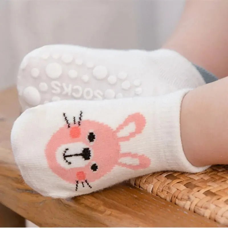 Non - Slip Cartoon Baby Socks (3 Pairs) - Baby Care Shop