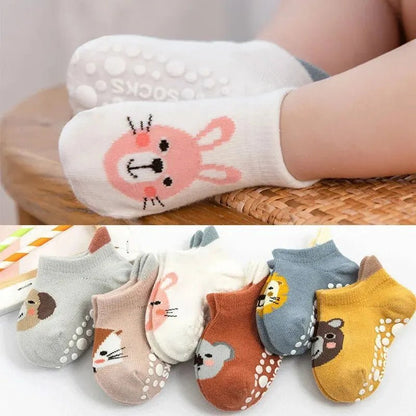 Non - Slip Cartoon Baby Socks (3 Pairs) - Baby Care Shop