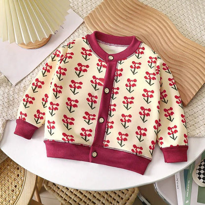 Plaid Cartoon Knit Cardigan (2024) - Baby Care Shop