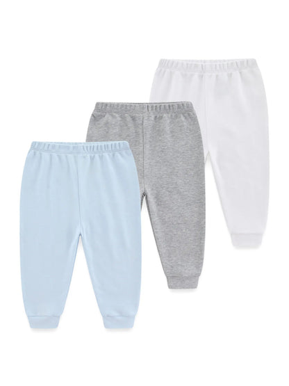 Solid Color Cotton Pants Set (3 Pcs) - Baby Care Shop