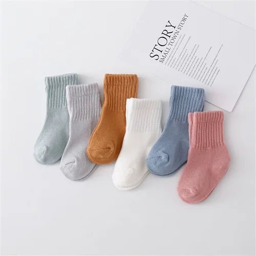 Solid Soft Cotton Infant Socks (0 - 12M) - Baby Care Shop