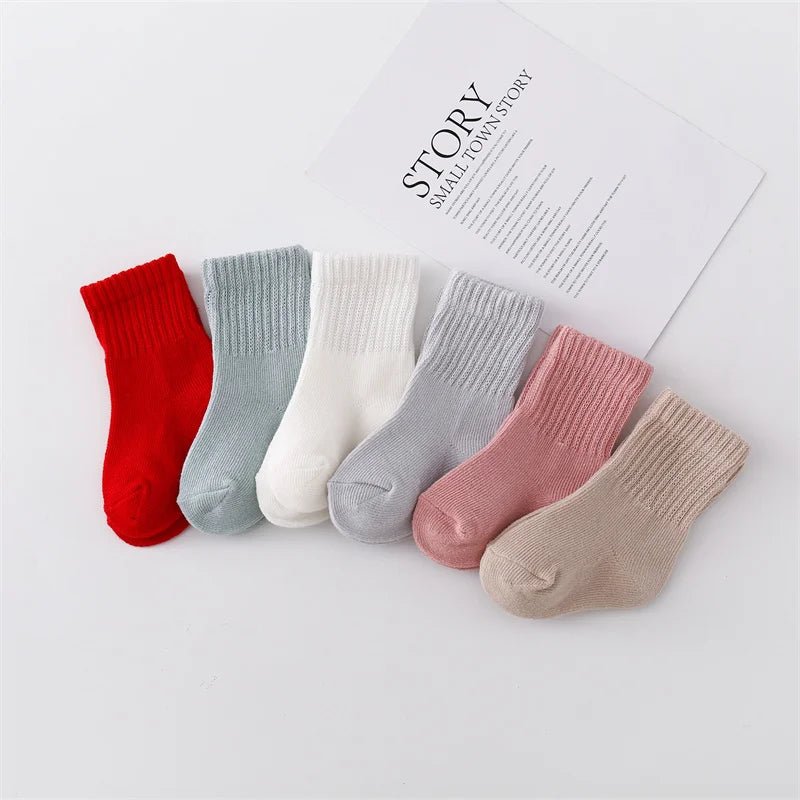 Solid Soft Cotton Infant Socks (0 - 12M) - Baby Care Shop