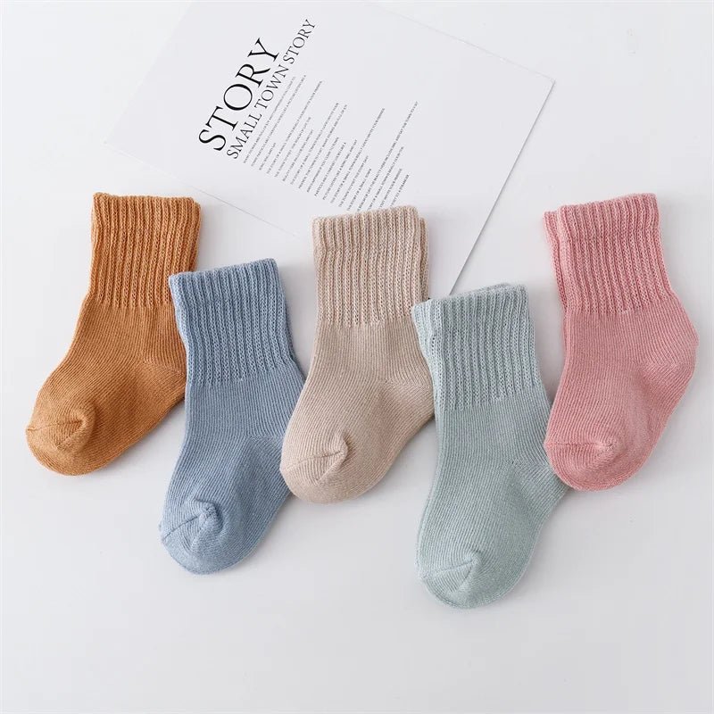 Solid Soft Cotton Infant Socks (0 - 12M) - Baby Care Shop