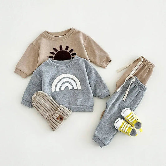 Spring/Autumn Cotton Baby Set: Sweatshirt and Pants (0 - 3Y) - Baby Care Shop