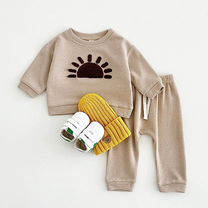 Spring/Autumn Cotton Baby Set: Sweatshirt and Pants (0 - 3Y) - Baby Care Shop