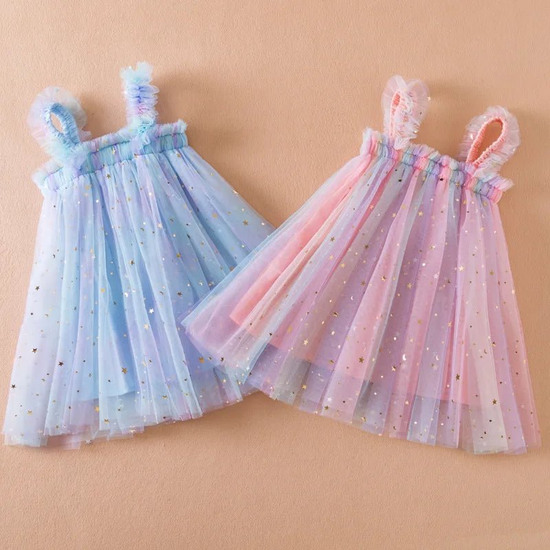 Starry Moon Mesh Dress: Summer Princess Outfit - Baby Care Shop