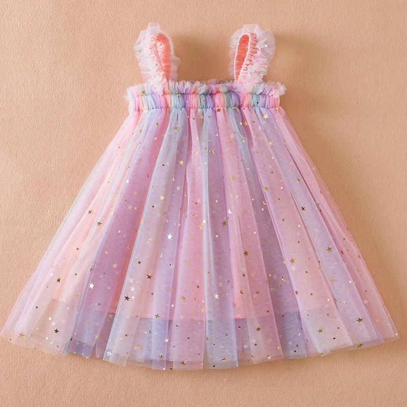 Summer Strawberry Princess Dress: Flying Sleeves, Bow Embroidery (1 - 5Y) - Baby Care Shop