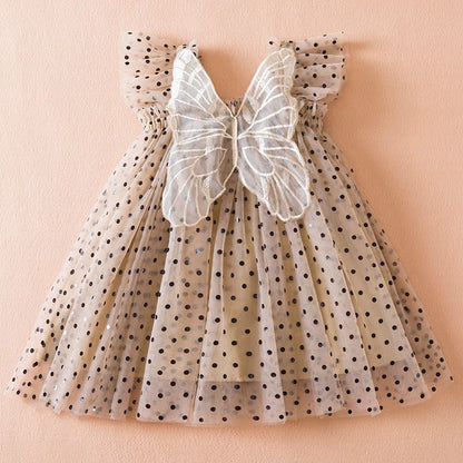 Summer Strawberry Princess Dress: Flying Sleeves, Bow Embroidery (1 - 5Y) - Baby Care Shop