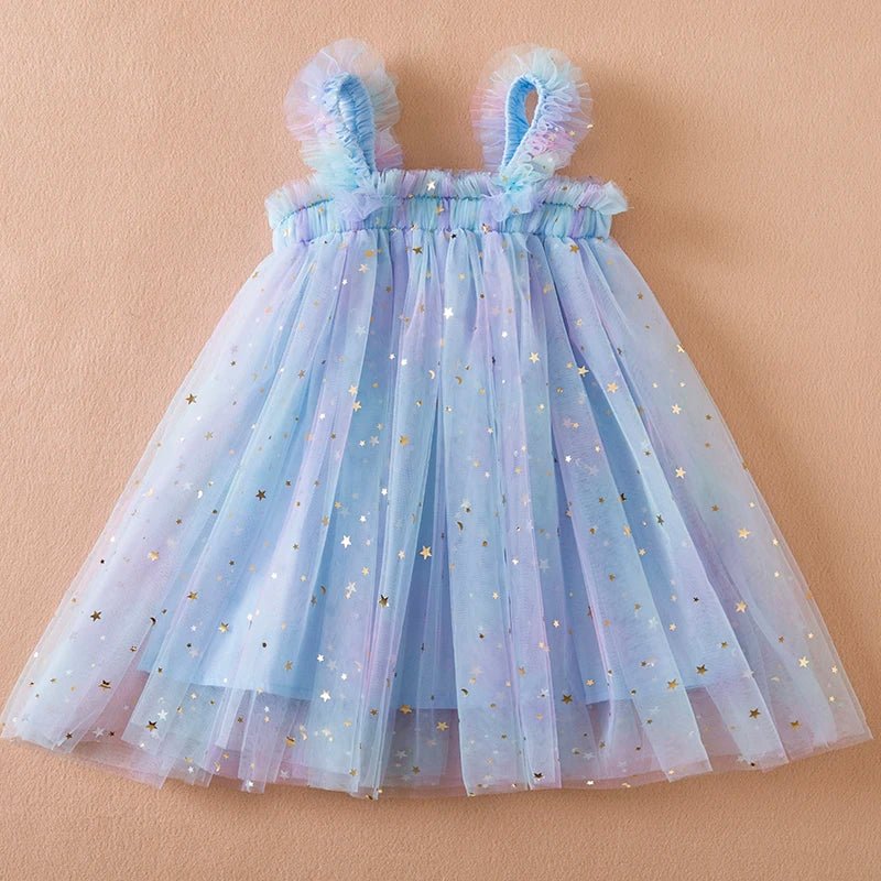 Summer Strawberry Princess Dress: Flying Sleeves, Bow Embroidery (1 - 5Y) - Baby Care Shop