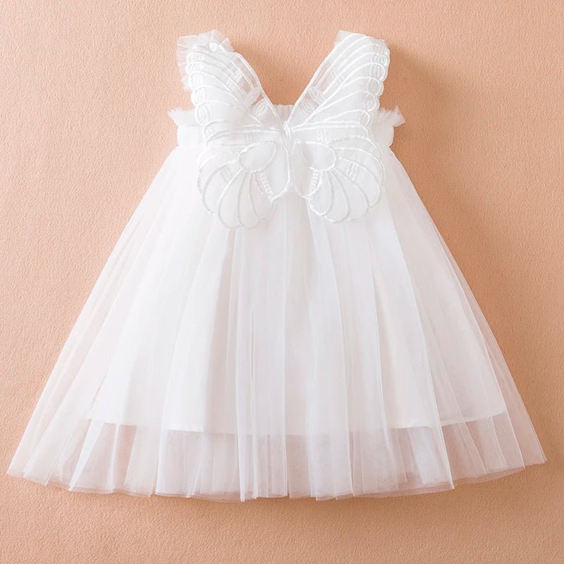 Summer Strawberry Princess Dress: Flying Sleeves, Bow Embroidery (1 - 5Y) - Baby Care Shop