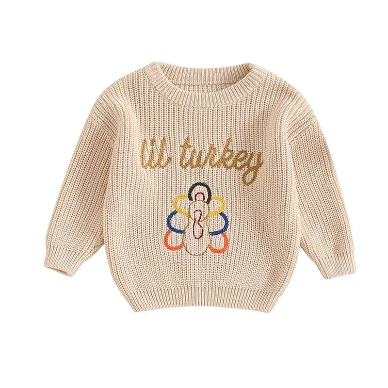 Thanksgiving Turkey Embroidered Sweater (Toddler) - Baby Care Shop