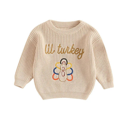 Thanksgiving Turkey Embroidered Sweater (Toddler) - Baby Care Shop