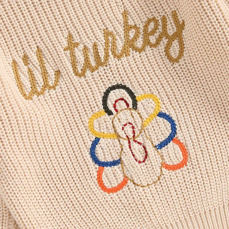 Thanksgiving Turkey Embroidered Sweater (Toddler) - Baby Care Shop