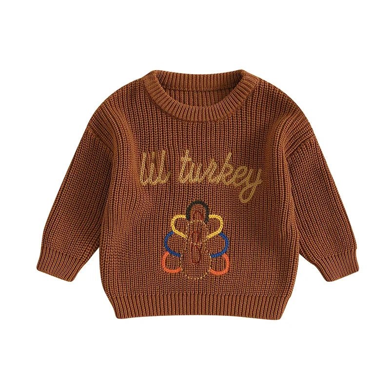 Thanksgiving Turkey Embroidered Sweater (Toddler) - Baby Care Shop