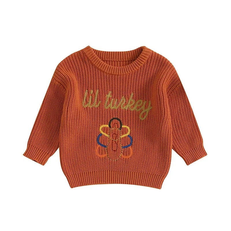 Thanksgiving Turkey Embroidered Sweater (Toddler) - Baby Care Shop