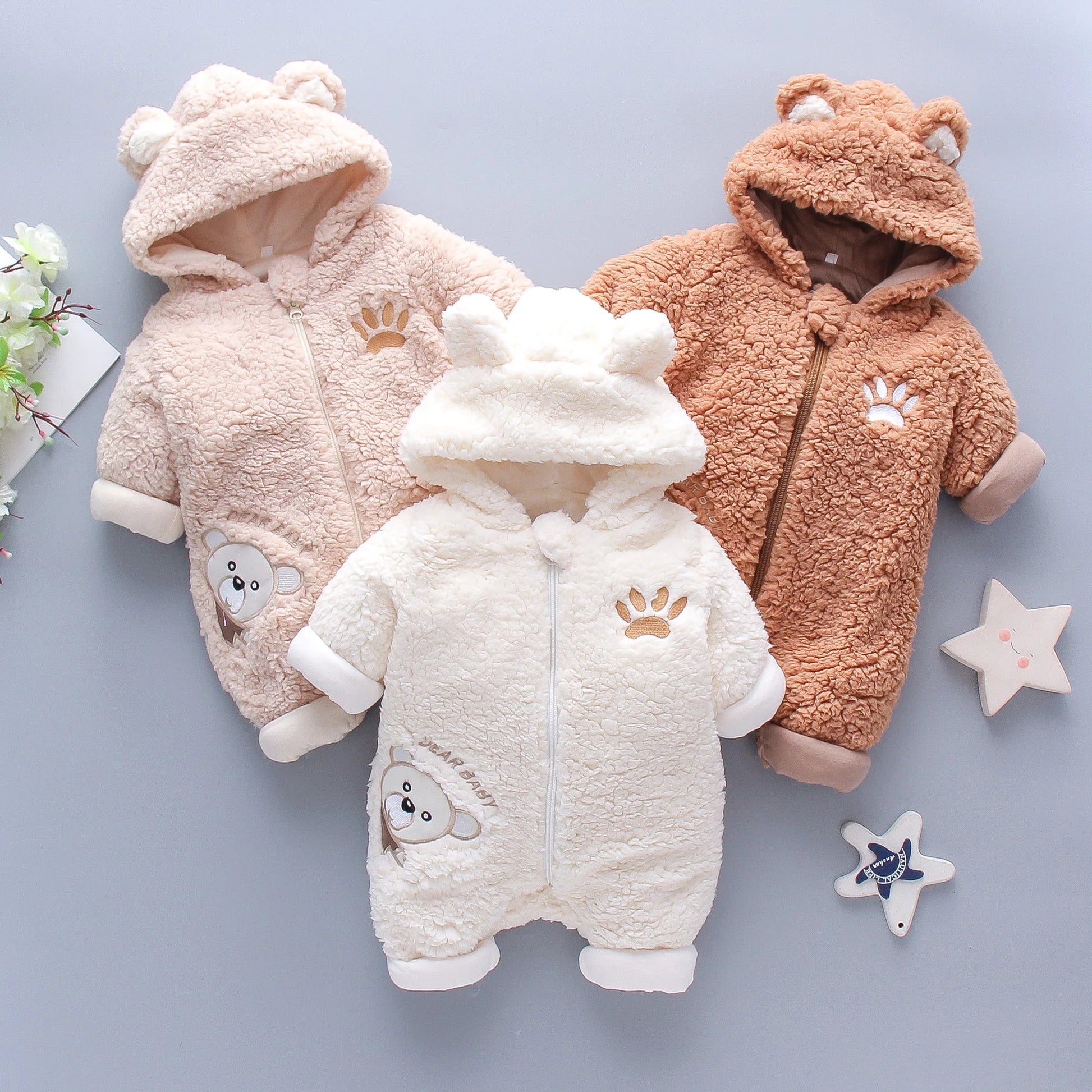 Thick Cartoon Bear Jumpsuit (Winter) - Baby Care Shop