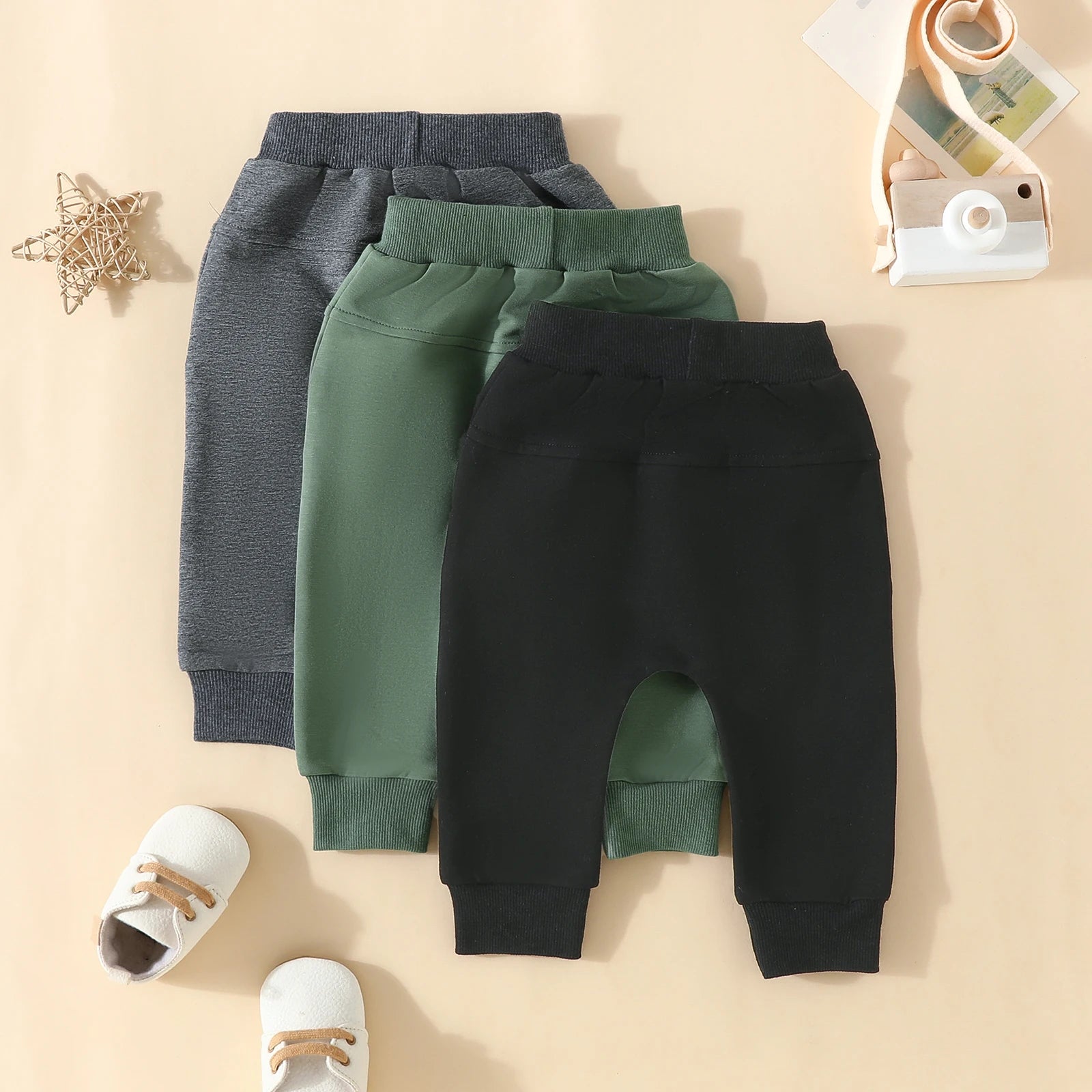 Toddler Boys' Sweatpants: Pack of 3 Elastic Waist Sport Pants - Baby Care Shop